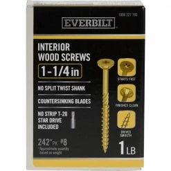 Everbilt #8 x 1-1/4 in. Star Drive Flat Head Interior Wood Screws (242-Pack)