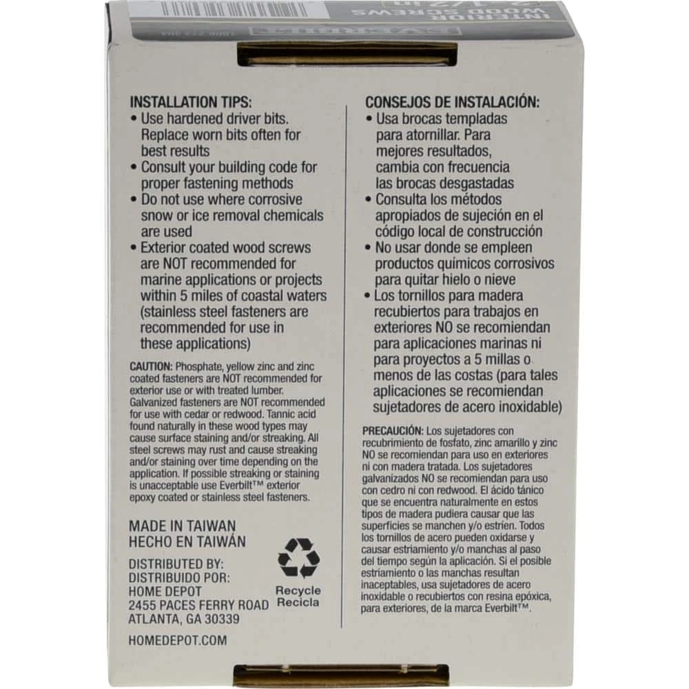 Everbilt #9 x 2-1/2 in. Star Drive Flat Head Interior Wood Deck Screws (100-Pack) 4 Everbilt #9 x 2-1/2 in. Star Drive Flat Head Interior Wood Deck Screws (100-Pack) - Image 4