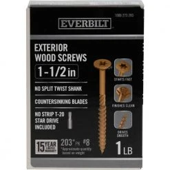 Everbilt #8 x 1-1/2 in. Star Drive Flat Head Exterior Wood Screws (203-Pack)