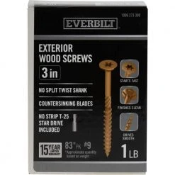 Everbilt #9 x 3 in. Star Drive Flat Head Exterior Wood Screws (83-Pack)