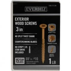 Everbilt #10 x 3 in. Star Drive Flat Head Exterior Wood Screws (69-Pack)