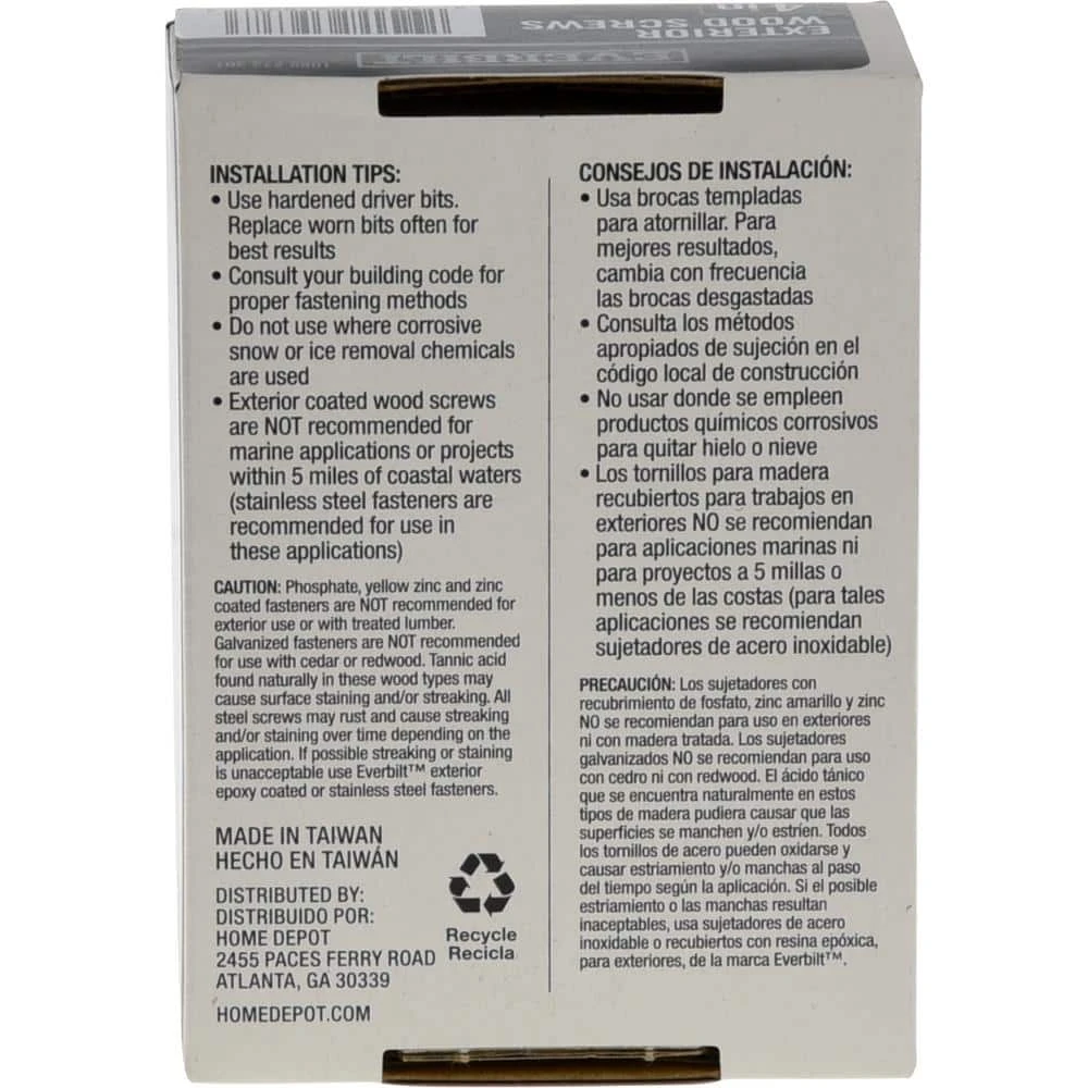 Everbilt #10 x 4 in. Star Drive Flat Head Exterior Wood Screws (52-Pack) 4 Everbilt #10 x 4 in. Star Drive Flat Head Exterior Wood Screws (52-Pack) - Image 4