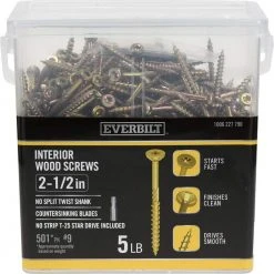 Everbilt #9 x 2-1/2 in. Star Drive Flat Head Interior Wood Screws (501-Pack)