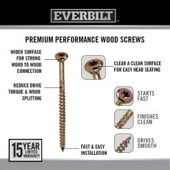 Everbilt #9 x 3 in. Star Drive Flat Head Interior Wood Screws (417-Pack) -Everbilt Store everbilt deck screws 117350 1f 1000