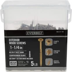 Everbilt #8 x 1-1/4 in. Star Drive Flat Head Exterior Wood Screws (1215-Pack)