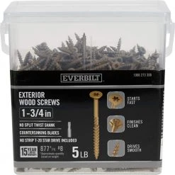 Everbilt #8 x 1-3/4 in. Star Drive Flat Head Exterior Wood Screws (877-Pack)