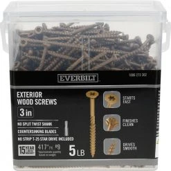 Everbilt #9 x 3 in. Star Drive Flat Head Exterior Wood Screws (417-Pack)