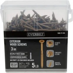 Everbilt #10 x 3 in. Star Drive Flat Head Exterior Wood Screws (347-Pack)