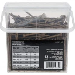 Everbilt #10 x 3-1/2 in. Star Drive Flat Head Exterior Wood Screws (295-Pack) 9 Everbilt #10 x 3-1/2 in. Star Drive Flat Head Exterior Wood Screws (295-Pack) -Everbilt Store everbilt deck screws 117358 44 1000