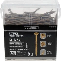 Everbilt #10 x 3-1/2 in. Star Drive Flat Head Exterior Wood Screws (295-Pack)