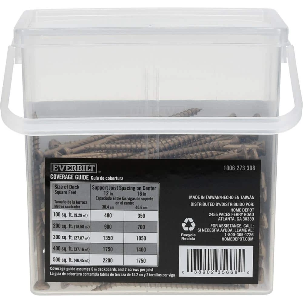 Everbilt #10 x 4 in. Star Drive Flat Head Exterior Wood Screws (260-Pack) 4 Everbilt #10 x 4 in. Star Drive Flat Head Exterior Wood Screws (260-Pack) - Image 4