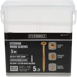 Everbilt #10 x 5 in. Star Drive Flat Head Exterior Wood Screws (213-Pack)