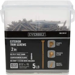 Everbilt #8 x 2 in. Star Drive Trim Head Exterior Wood Screws (815-Pack)