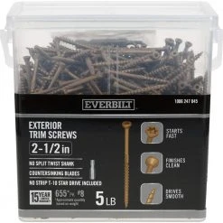 Everbilt #8 x 2-1/2 in. Star Drive Trim Head Exterior Wood Screws (655-Pack)