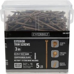 Everbilt #8 x 3 in. Star Drive Trim Head Exterior Wood Screws (542-Pack)