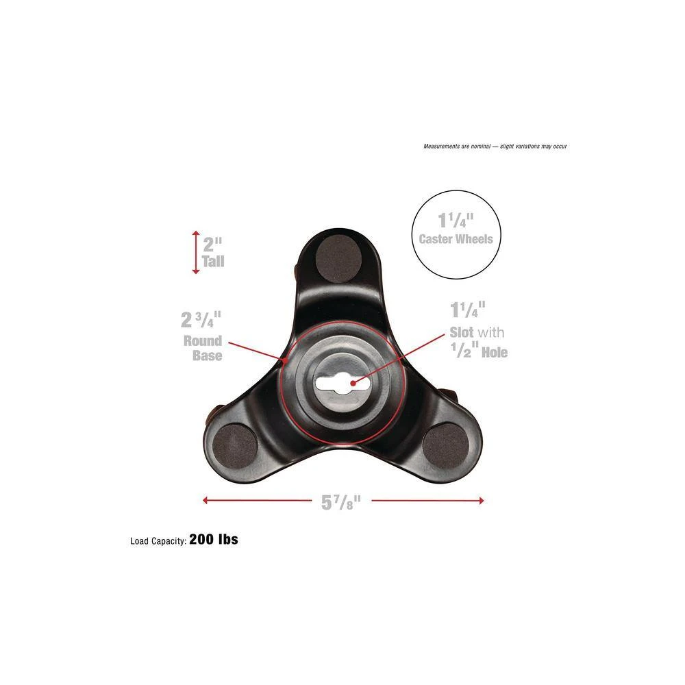 Everbilt 6 in. Steel Tri-Dolly with 200 lbs. Load Rating (3-Pack) 9 Everbilt 6 in. Steel Tri-Dolly with 200 lbs. Load Rating (3-Pack) - Image 9