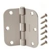 Everbilt 3-1/2 in. x 5/8 in. Radius Satin Nickel Door Hinge Value Pack (12 per Pack)