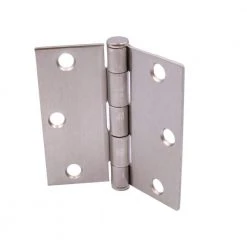 Everbilt 3 in. Satin Nickel Square Radius Squeak-Free Door Hinge
