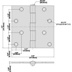 Everbilt 4 in. Satin Nickel Square Radius Squeak-Free Door Hinge -Everbilt Store everbilt door hinges 28736 4f 1000