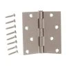 Everbilt 4 in. Satin Nickel Square Radius Squeak-Free Door Hinge