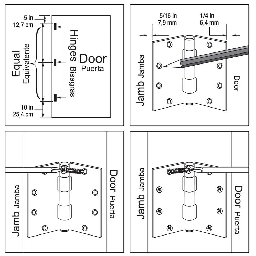 Everbilt 4-1/2 in. Matte Black Square Radius Commercial Grade with Ball Bearing Hinge 3 Everbilt 4-1/2 in. Matte Black Square Radius Commercial Grade with Ball Bearing Hinge - Image 3