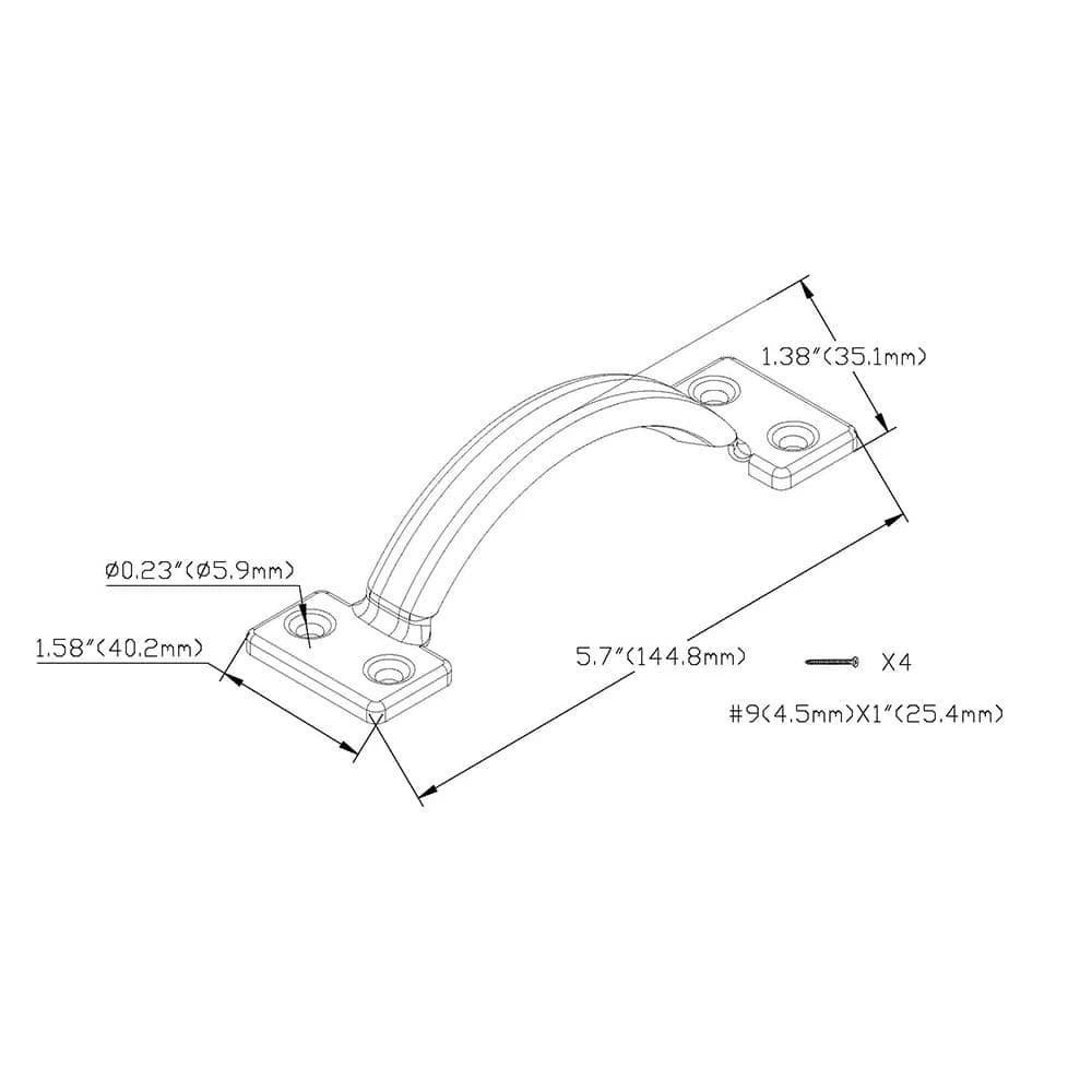 Everbilt 5-3/4 in. Black Door Pull 3 Everbilt 5-3/4 in. Black Door Pull - Image 3