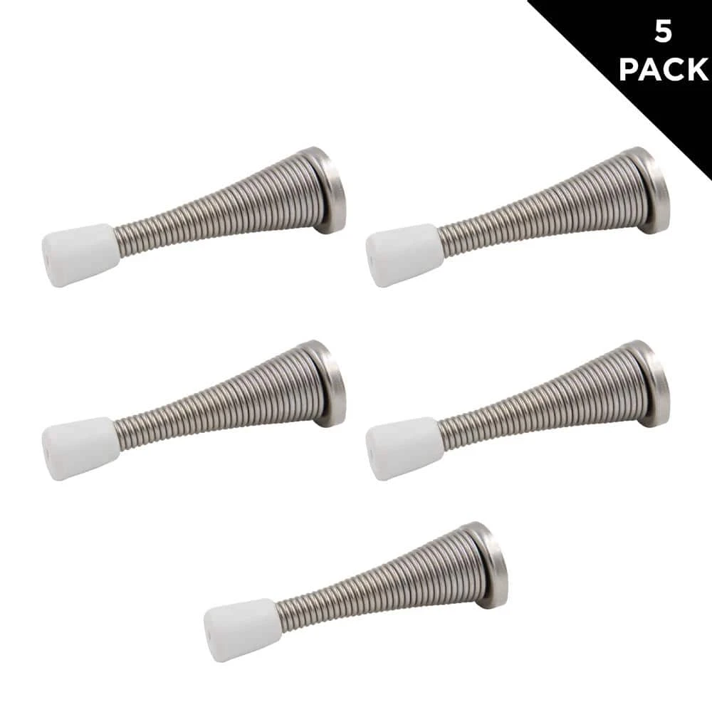 Everbilt Satin Nickel Spring Door Stops Value Pack (5-Pack) 2 Everbilt Satin Nickel Spring Door Stops Value Pack (5-Pack) - Image 2