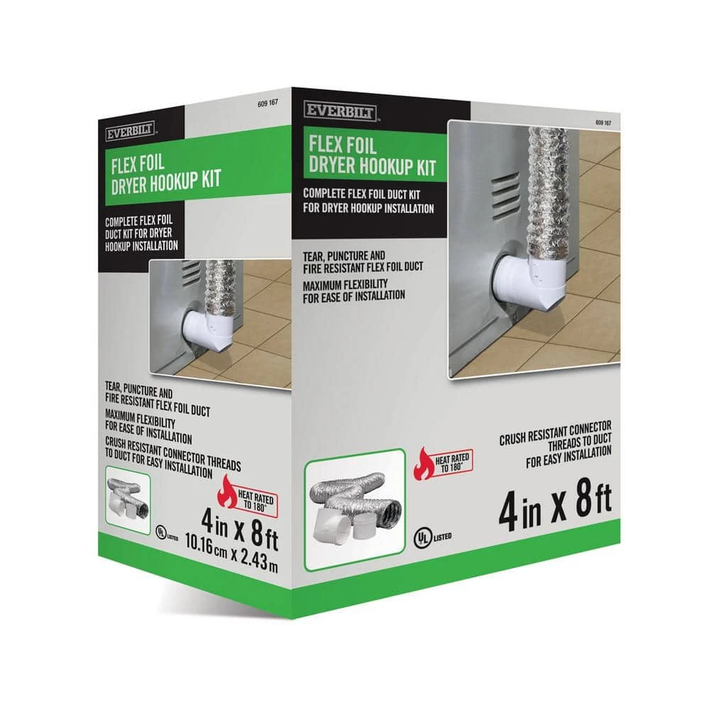 Everbilt 4 in. x 8 ft. Dryer to Duct Connector Kit 2 Everbilt 4 in. x 8 ft. Dryer to Duct Connector Kit - Image 2