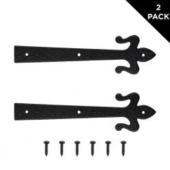 Everbilt 10 in. Black Decorative Fleur-De-Lis Strap Hinge (2-Pack) 7 Everbilt 10 in. Black Decorative Fleur-De-Lis Strap Hinge (2-Pack) -Everbilt Store everbilt fence gate accessories 10254 a0 1000
