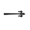 Everbilt 8 in. Black Decorative Fleur-de-lis Strap Hinge (2-Pack)