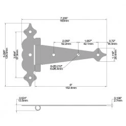 Everbilt 6 in. Black Decorative Hammered Tee Hinge -Everbilt Store everbilt fence gate hinges 13401 76 1000