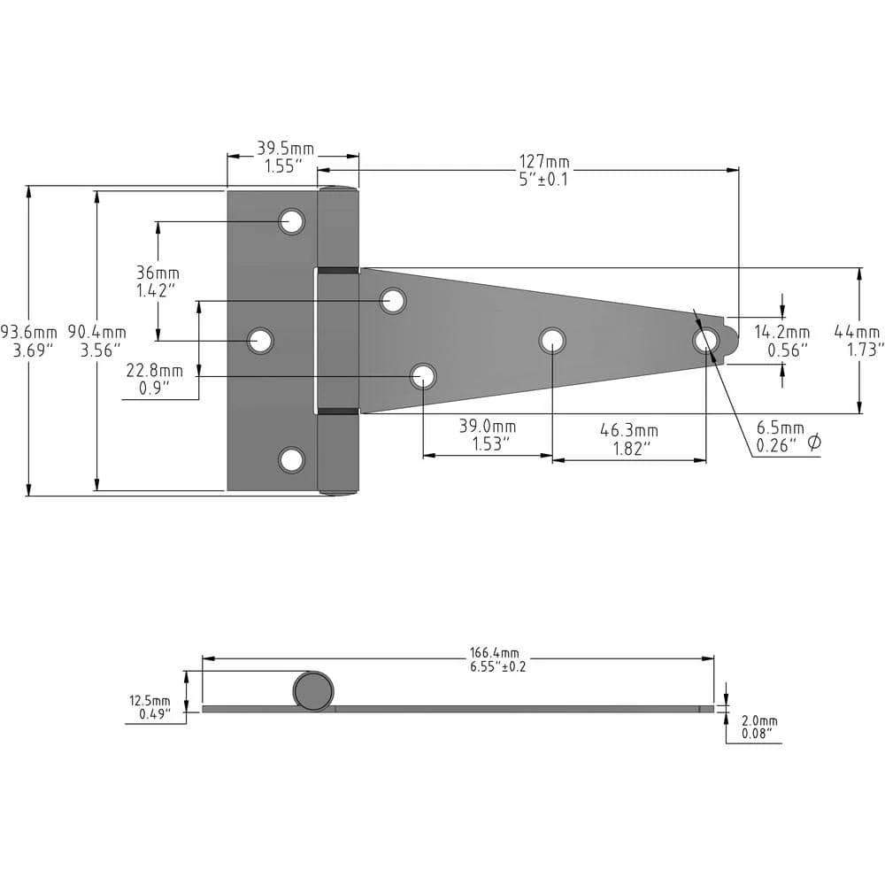 Everbilt 5 in. Zinc Plated Tee Hinge 6 Everbilt 5 in. Zinc Plated Tee Hinge - Image 6