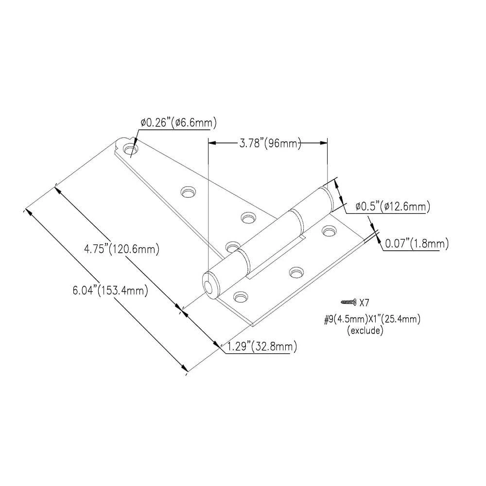 Everbilt 5 in. Zinc Plated Tee Hinge 5 Everbilt 5 in. Zinc Plated Tee Hinge - Image 5