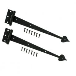 Everbilt 13 in. Black Decorative Tee Hinges (2-Pack)