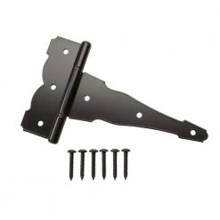 Everbilt 8 in. x 5.5 in. Black Heavy-Duty Decorative Tee Hinge