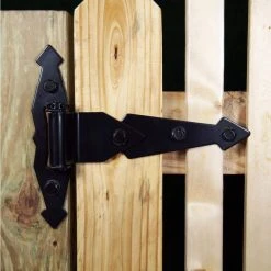 Everbilt 8 in. Black Decorative Spring Tee Hinge (2-Pack) -Everbilt Store everbilt fence gate hinges 15419 1d 1000