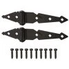 Everbilt 8 in. Black Heavy Duty Strap Hinge (2-Pack)