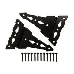Everbilt 8 in. Black Heavy-Duty Decorative Tee Hinge (2-Pack)