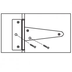 Everbilt 3 in. x 3 in. Black Tee Surface Mount Hinge (2-Pack) -Everbilt Store everbilt fence gate hinges 20217 4f 1000