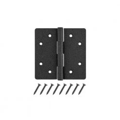 Everbilt 5 in. Black Heavy-Duty Butt Hinge with Rust Defender