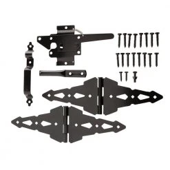 Everbilt Black Post Latch Gate Set