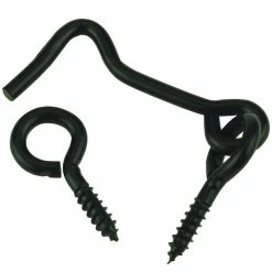 Everbilt 2 in. Black Hook and Eye (3-Pack)