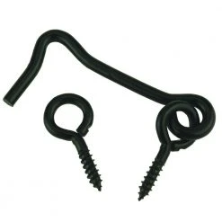 Everbilt 2-1/2 in. Black Hook and Eye (2-Pack)