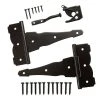 Everbilt Black Decorative Gate Hinge and Latch Set