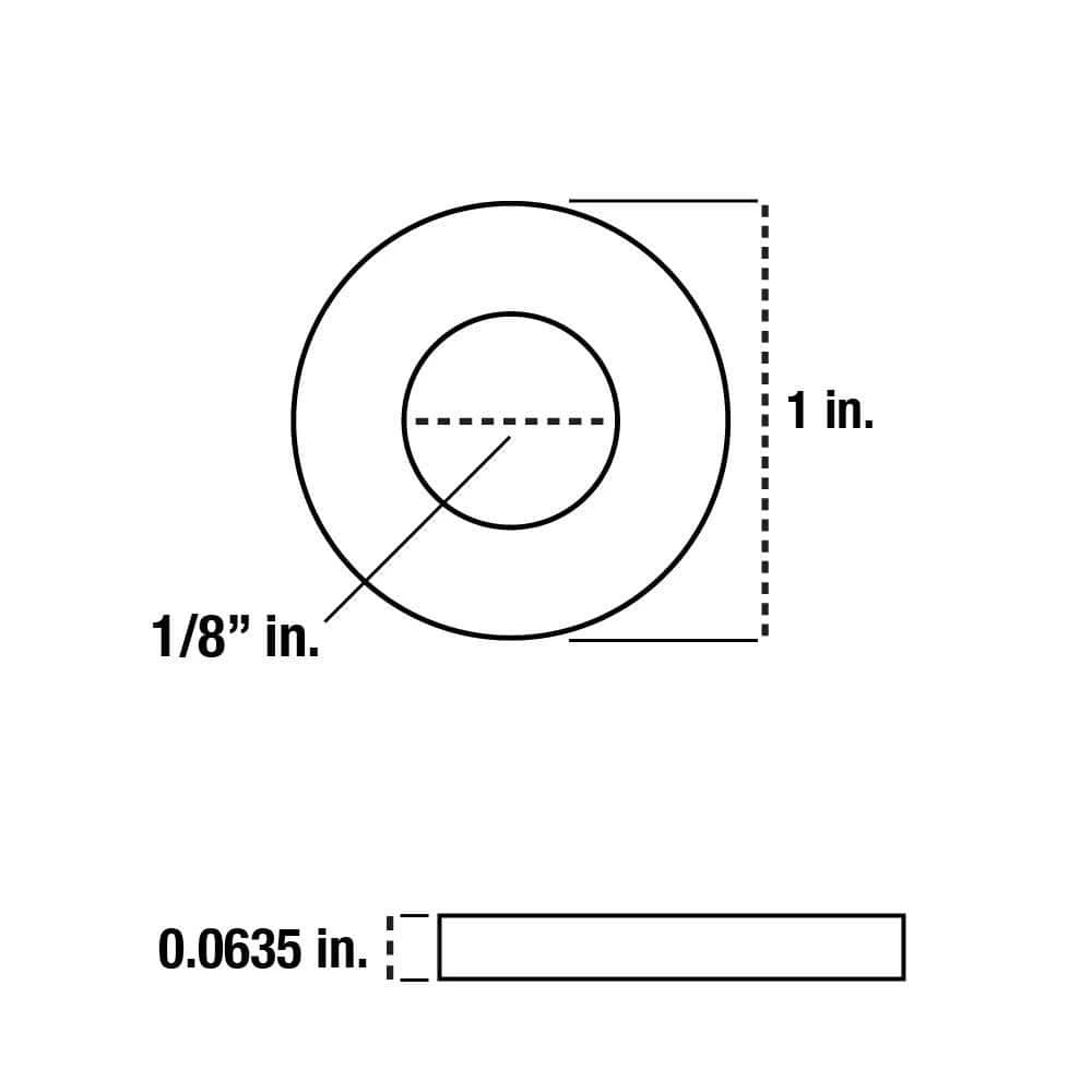 Everbilt 1/8 in. x 1 in. Zinc-Plated Fender Washer (100-Piece) 2 Everbilt 1/8 in. x 1 in. Zinc-Plated Fender Washer (100-Piece) - Image 2