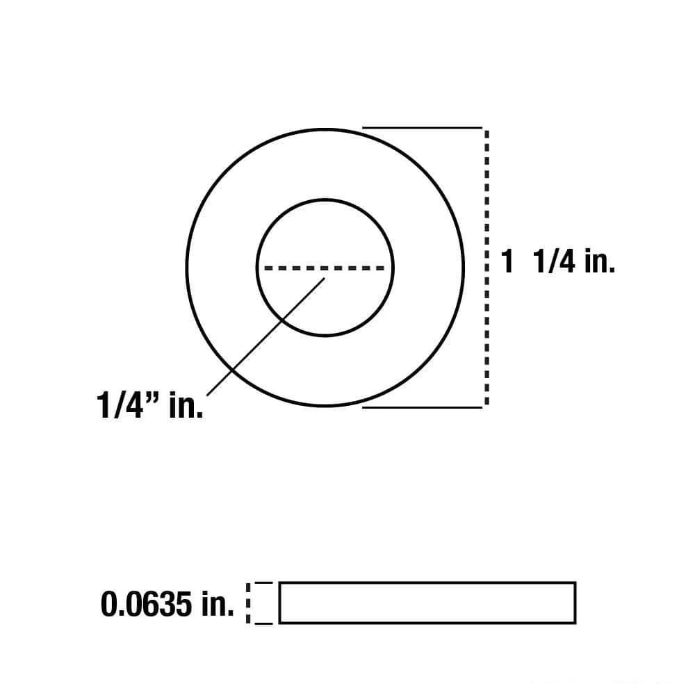 Everbilt 1/4 in. x 1-1/4 in. Zinc-Plated Fender Washer (100-Piece per Box) 2 Everbilt 1/4 in. x 1-1/4 in. Zinc-Plated Fender Washer (100-Piece per Box) - Image 2