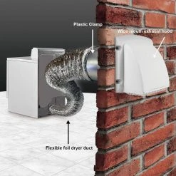 Everbilt Wide Mouth Dryer Vent Kit with 4 in. x 8 ft. Aluminum Dryer Duct -Everbilt Store everbilt flexible ductwork td48pmkhd6 66 1000