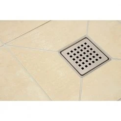 Everbilt 4 in. Brushed Nickel Drain Cover (with Square Grid Pattern) -Everbilt Store everbilt floor installation kits evb4sq63sf 1f 1000
