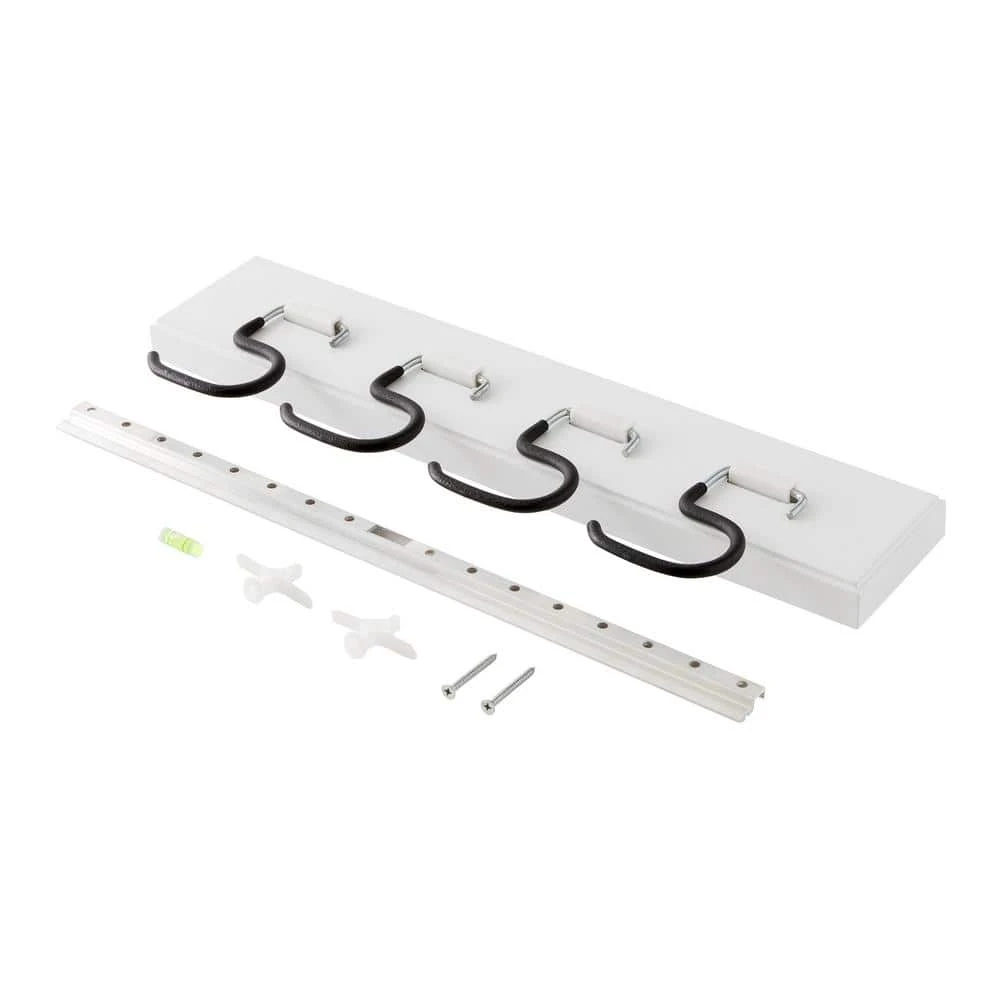 Everbilt White Board Wall-Mounted Garage Storage Tool Holder Organizer with Black S-Hooks 3 Everbilt White Board Wall-Mounted Garage Storage Tool Holder Organizer with Black S-Hooks - Image 3