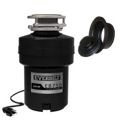 Everbilt Designer Series 3/4 HP Continuous Feed Garbage Disposal with Black Sink Flange and Attached Power Cord